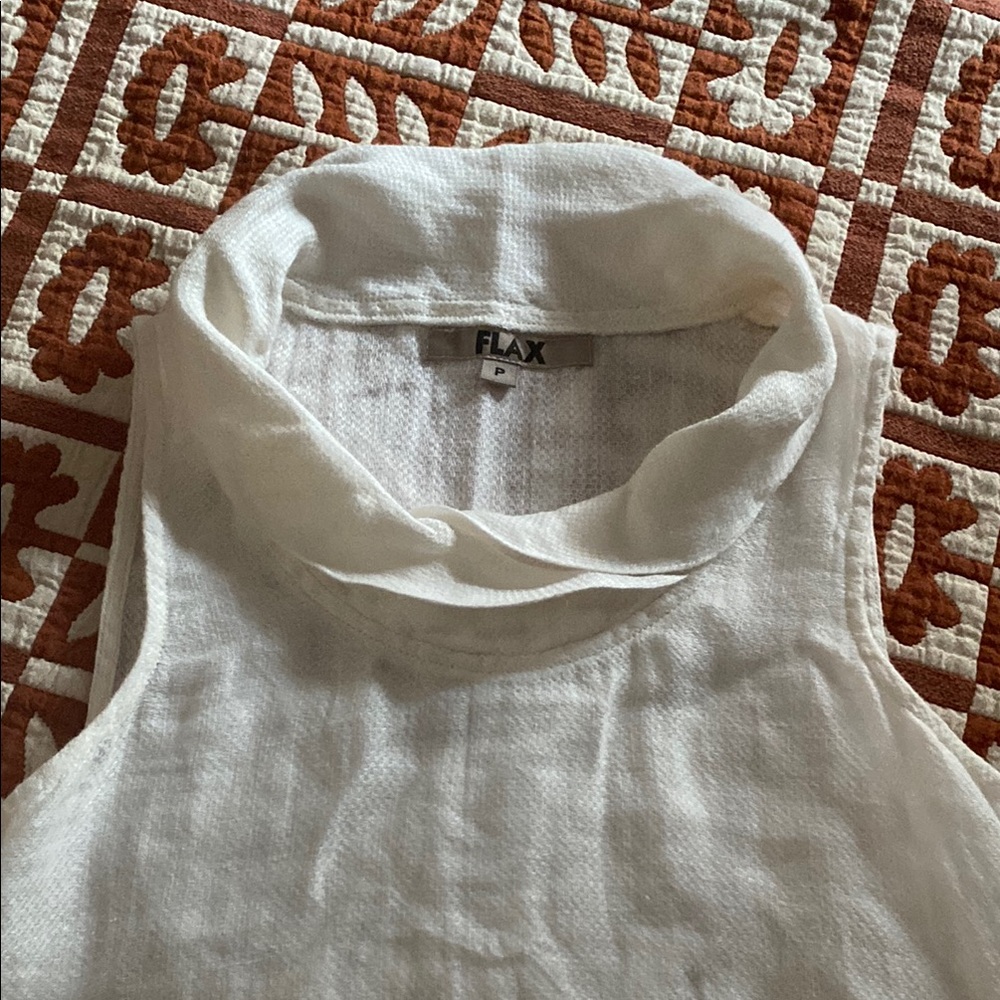Flax linen cowl neck top size P (XS)